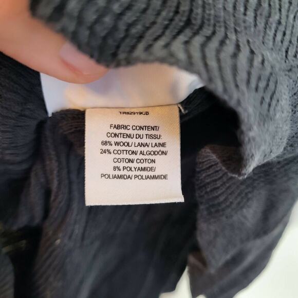 Derek Lam 10 Crosby Long Sleeve Shoulder Cut-Out Ruffle Hem Sweater - Black - Picture 8 of 10